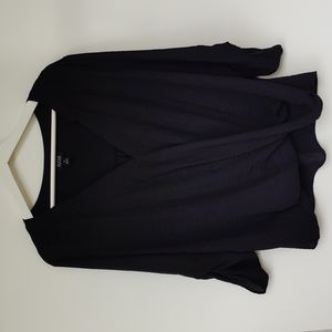 ANA black faux wrap lightweight blouse Size XL